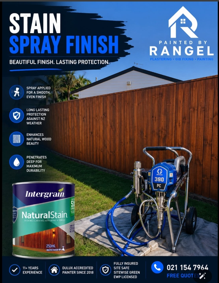 Stain Spray Finish Fence