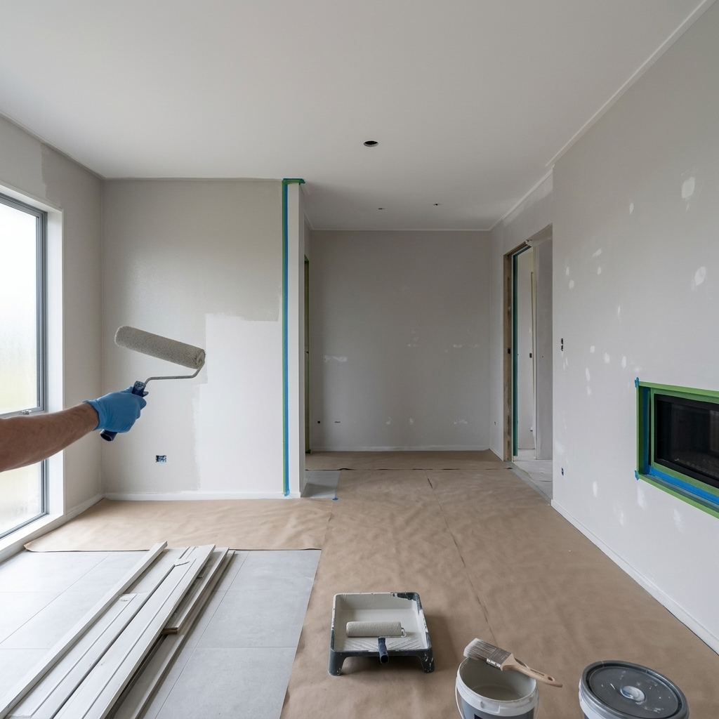 Interior wall paint prep work